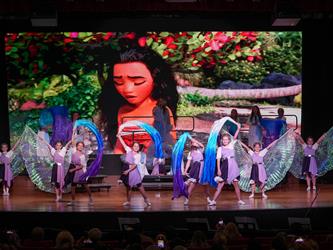 students performing dance on stage